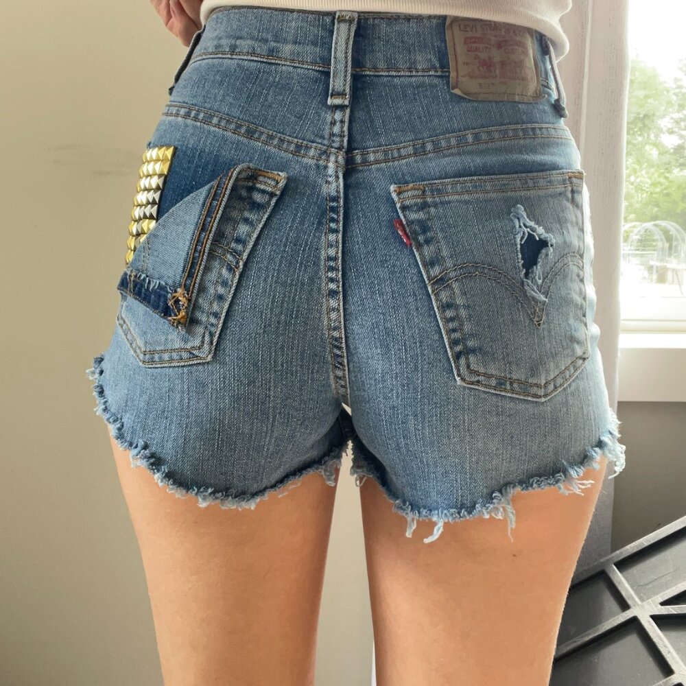 Studded Levi Jean Shorts